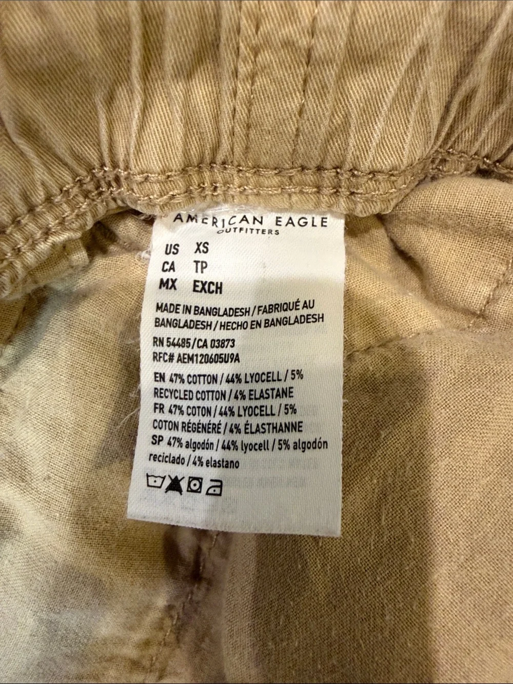 American Eagle Men's Tan Cargo Jogger Pants - Picture 2 of 5